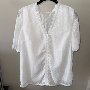 Sheer White Lace Shirt NWOT